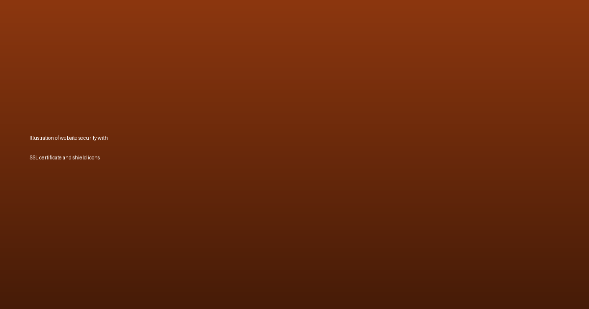 Illustration of website security with SSL certificate and shield icons