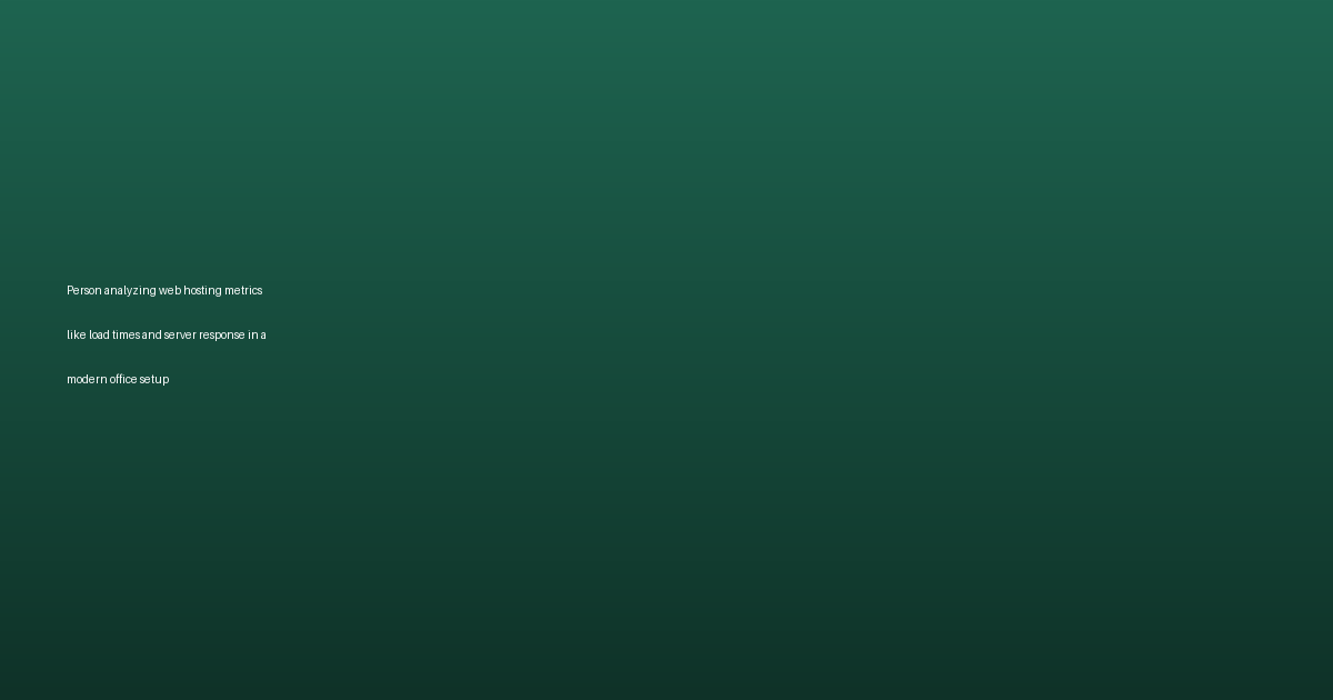 Person analyzing web hosting metrics like load times and <a href=