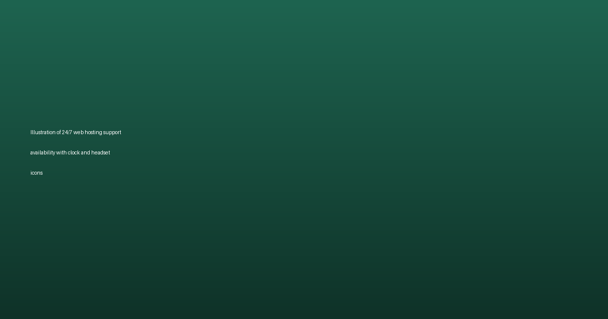 Illustration of 24/7 web hosting support availability with clock and headset icons
